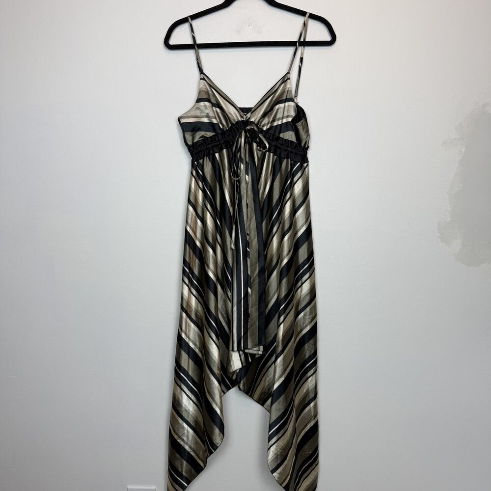 Vintage y2k Jonathan Martin striped satin midi dress size 10 autumn grunge
